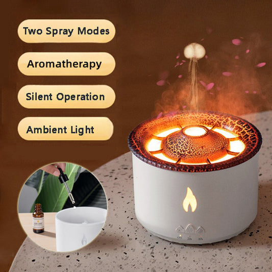 Volcano Flame Humidifier with Aromatherapy Diffuser