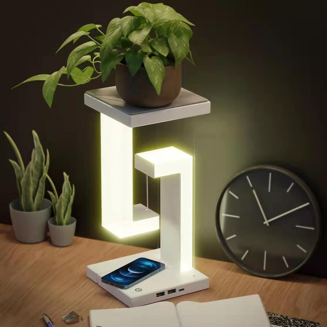 Magnetic Levitation Wireless Charging Lamp - Floating LED Desk Light