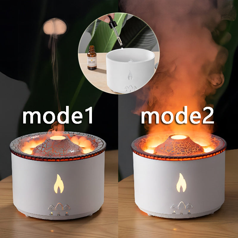 Volcano Flame Humidifier with Aromatherapy Diffuser