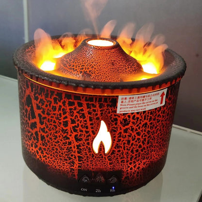 Volcano Flame Humidifier with Aromatherapy Diffuser