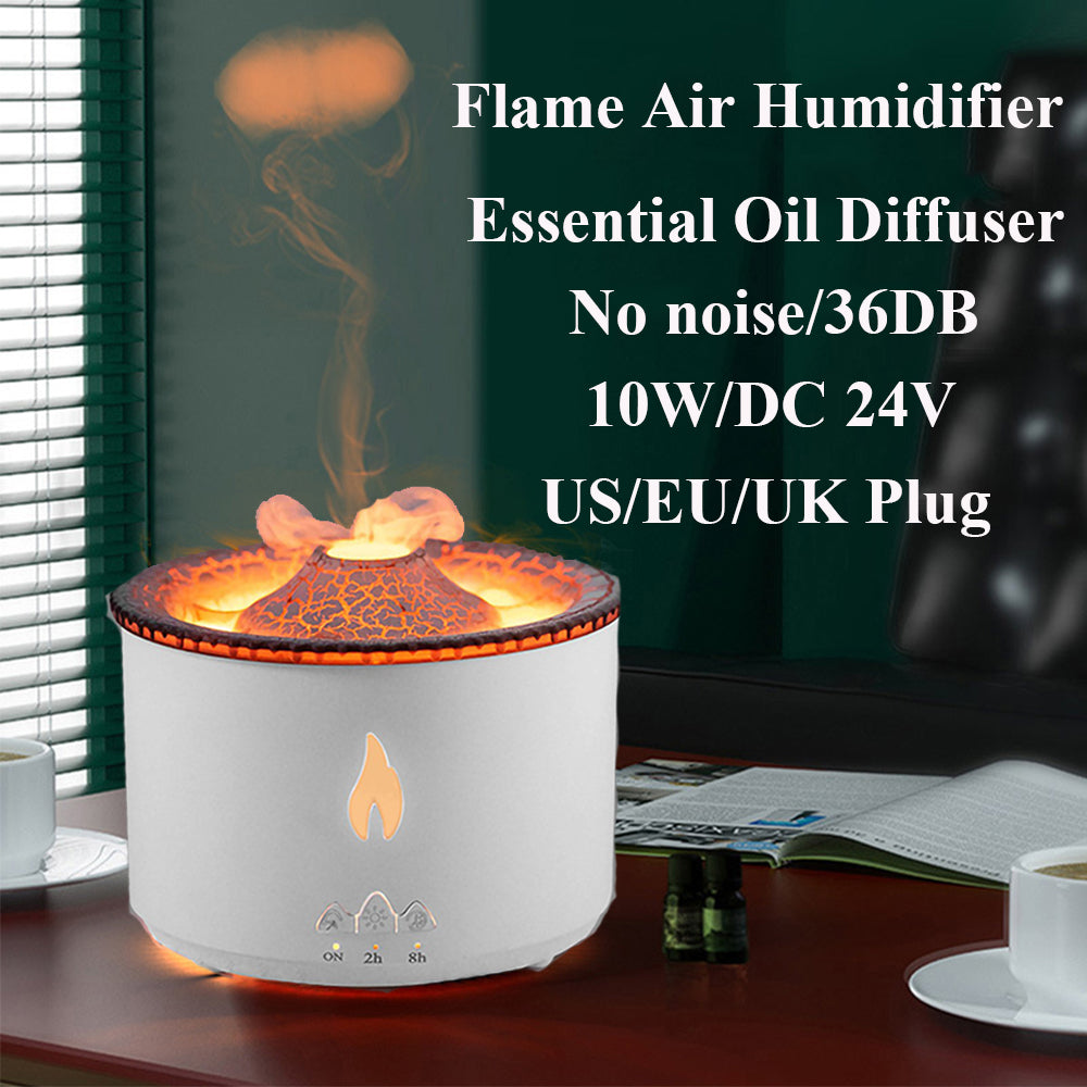 Volcano Flame Humidifier with Aromatherapy Diffuser