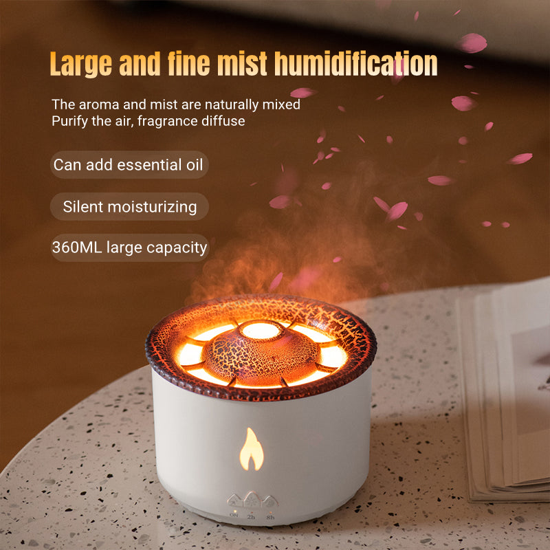 Volcano Flame Humidifier with Aromatherapy Diffuser